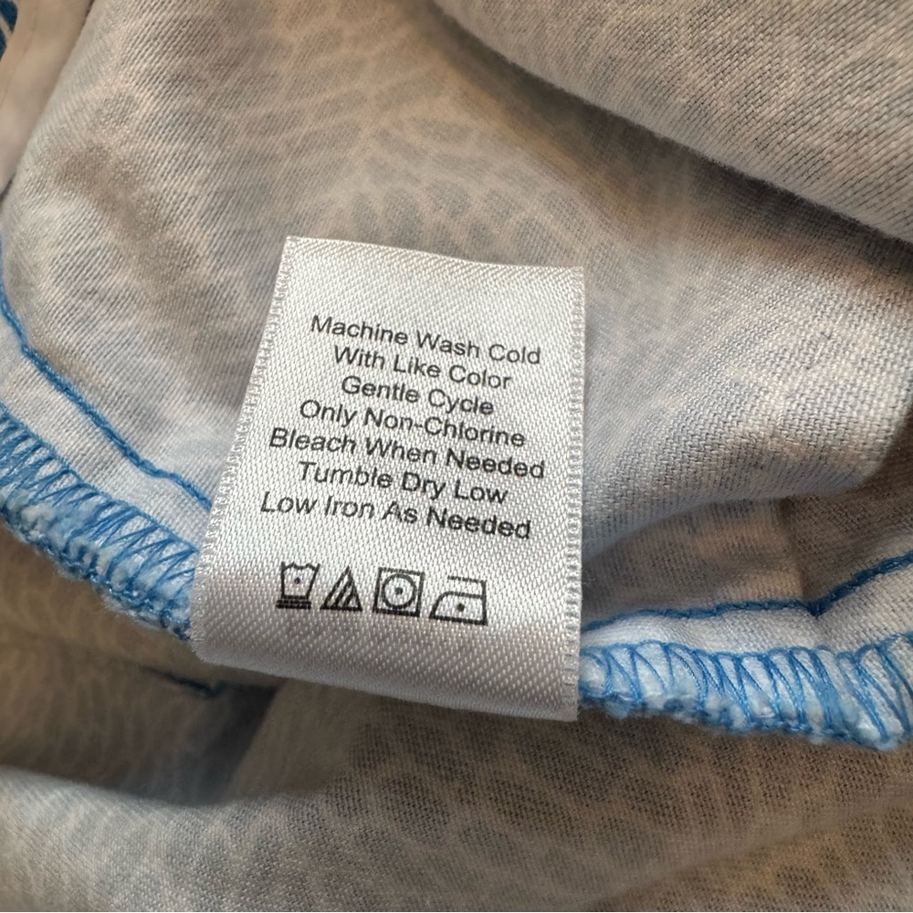 Coldwater Creek Aqua Blue and White Patterned Cropped Pants‎ Size 10 - Picture 8 of 9